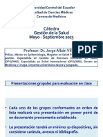 Rúbrica Presentaciones Gestión de Salud FCM UCE Mayo 2023