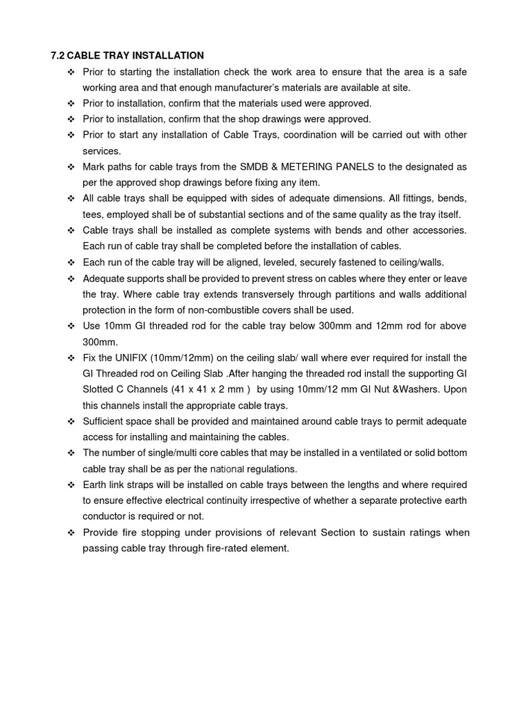 Cable Tray and Trunking Installation Guide | PDF | Electricity ...