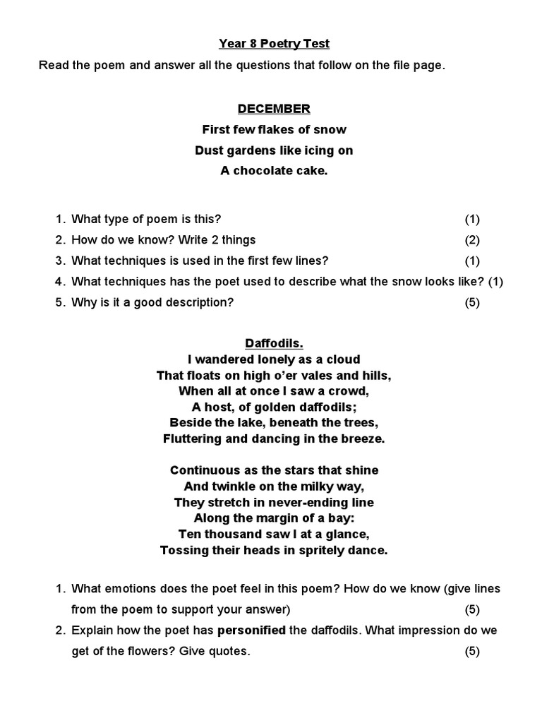 Don'T Fail Your Poetry Test! This Gedichtanalyse Klasse 8 Mit Lösung Will Save You! - soewncw