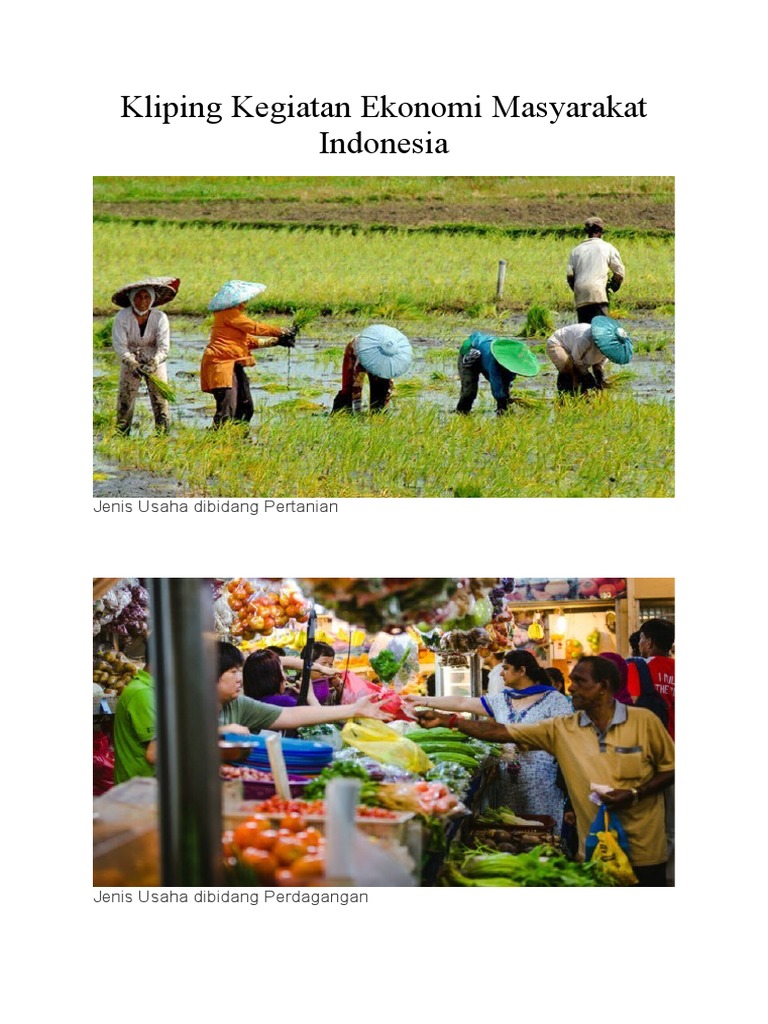 Kliping Kegiatan Ekonomi Masyarakat Indonesia | PDF