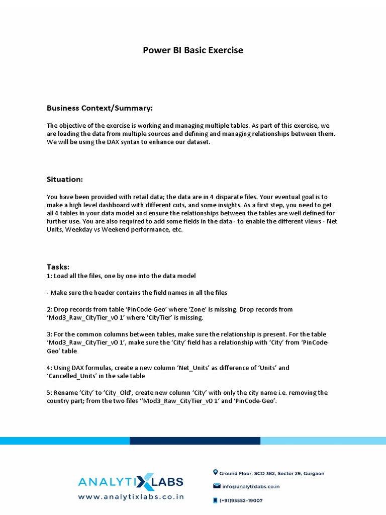 Power BI Basic Exercise Guide | PDF | Business | Art