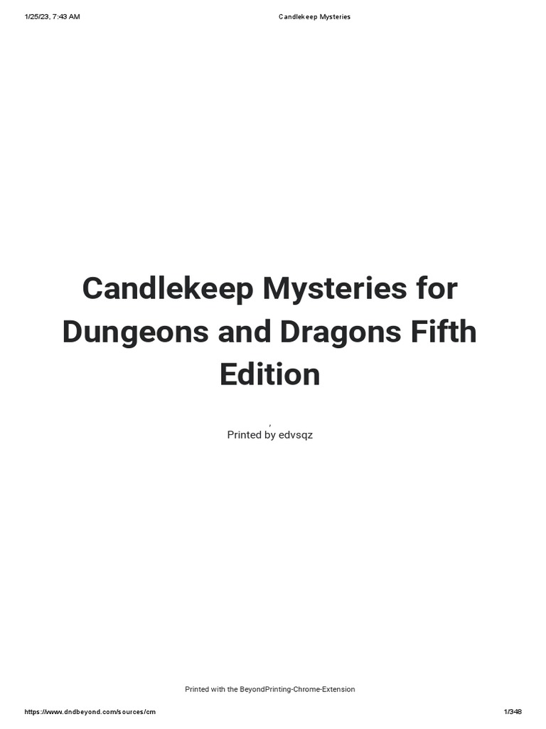 Candlekeep Mysteries PDF