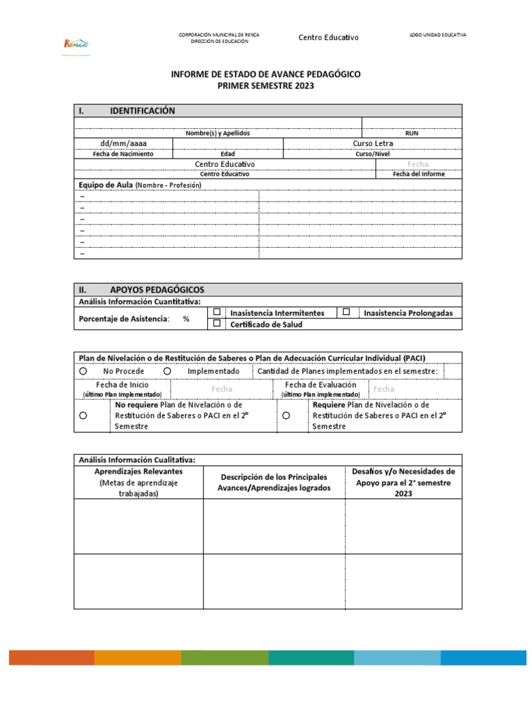 Informe de Avance Pedagógico 2023 | PDF | Teoría de la educación ...