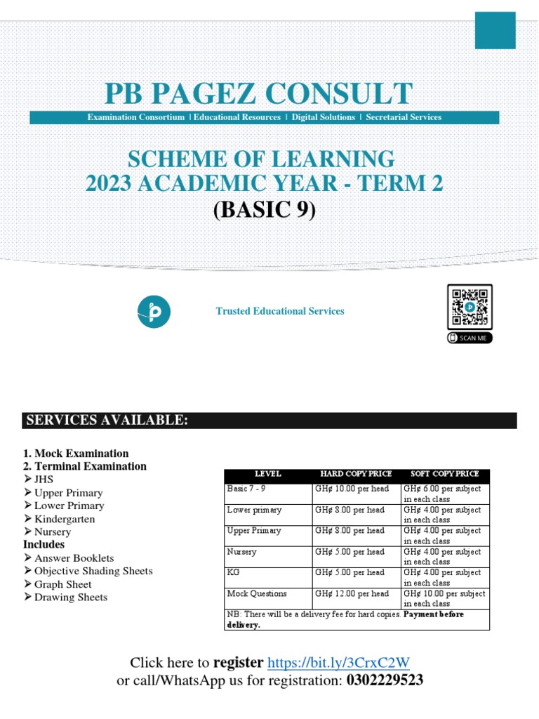 Basic 9 Term 2 Learning Scheme 2023 | PDF | Teachers | Essays
