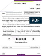 CBSE Class 10 English Communicative Previous Year Question Paper 2020 Set 1 4 1