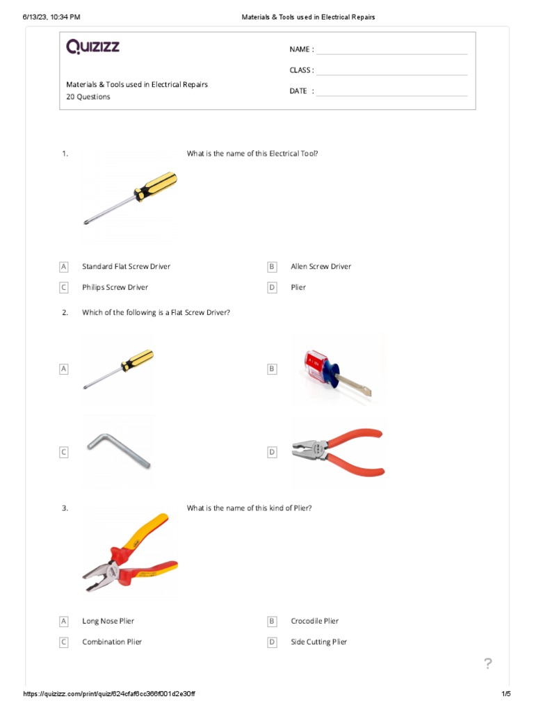 Materials & Tools Used in Electrical Repairs | PDF | Drill | Tools