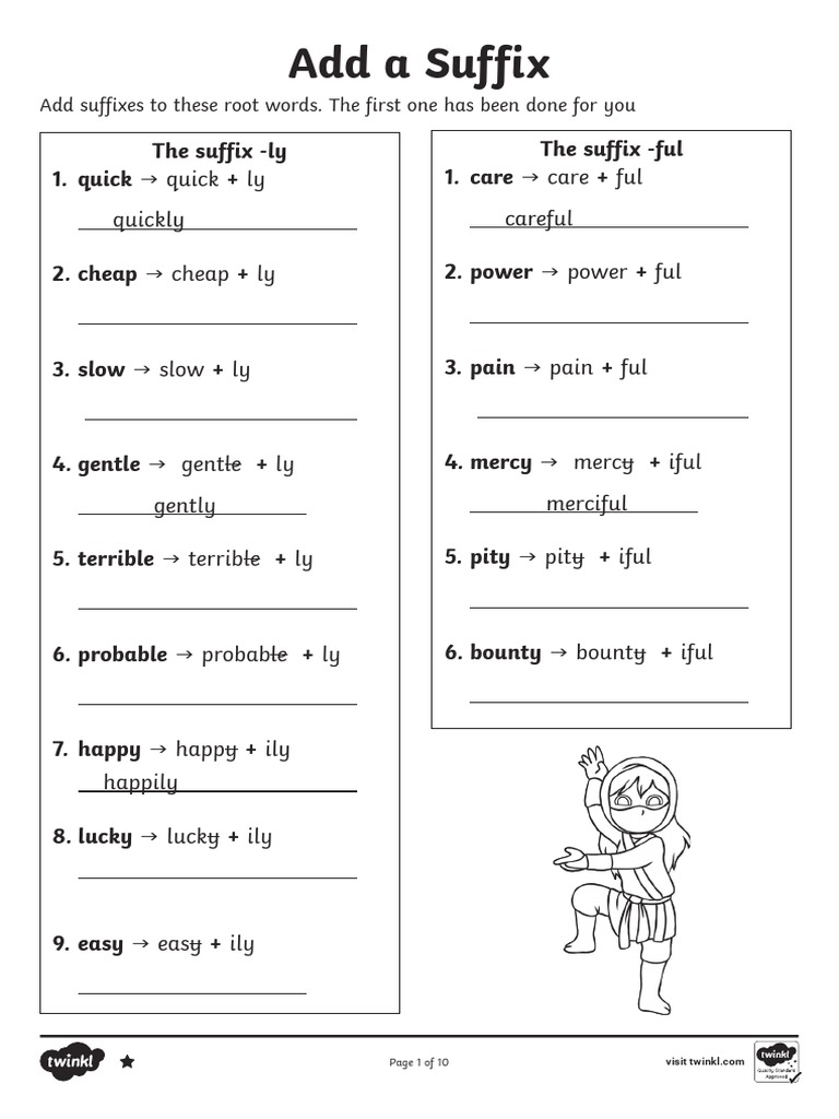 Suffix Ed Worksheets
