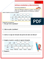 FICHA REFUERZO MATEMATICA 14-06-23 Patrones Numéricos Crecientes y Decrecientes