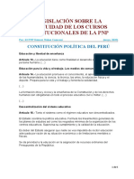 Legislación Sobre Gratuidad de Los Cursos Institucionales de La PNP (Mayo, 2019)