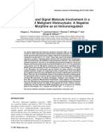 Cell Behavior and Signal Molecule Involvement in A Case Study of Malignant Histiocytosis: A Negative Model of Morphine As An Immunoregulator