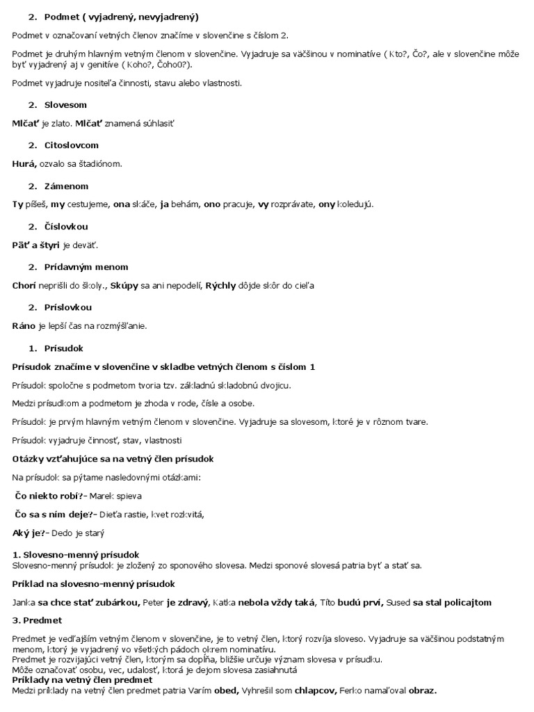 Podmet | PDF