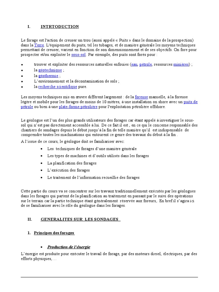 Techniques et Types de Forage | PDF | Sciences physiques | Géodésie