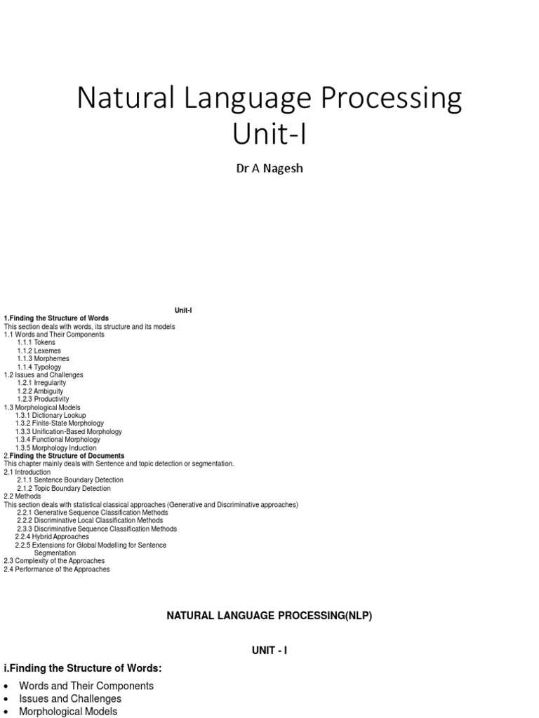 Understanding Natural Language Processing | PDF | Science & Mathematics