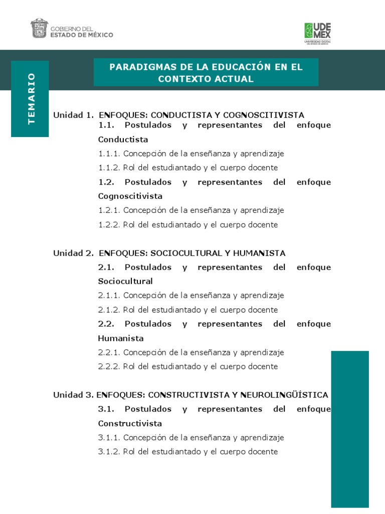 Enfoques Educativos en la Enseñanza | PDF | Crecimiento personal y ...
