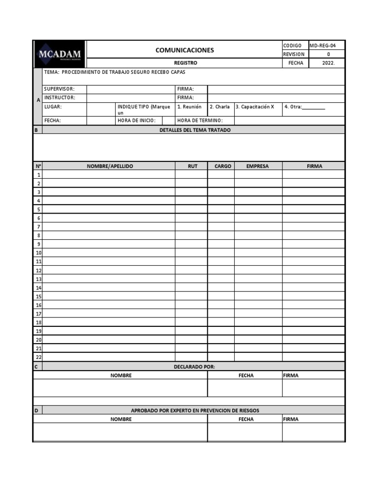Procedimiento de Trabajo Seguro Recebo Capas | PDF | Negocios ...