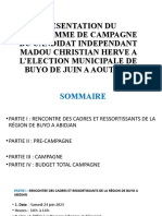 Presentation Du Programme de Campagne Du Candidat Independant