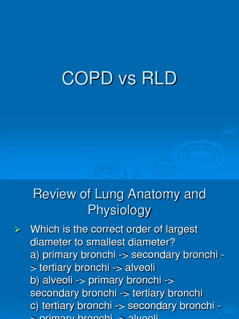 COPD Vs RLD | PDF | Chronic Obstructive Pulmonary Disease | Respiratory ...