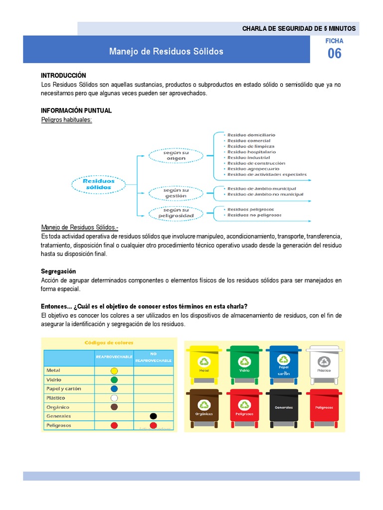 Manejo y Segregación de Residuos Sólidos | PDF