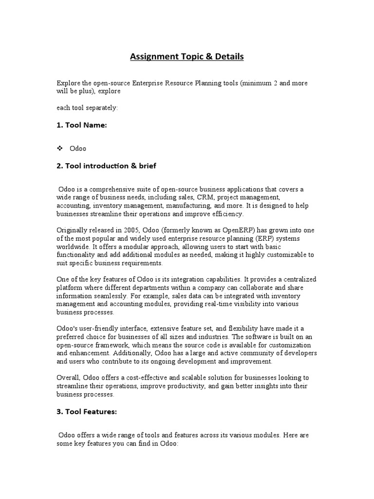 ERP Assignment | PDF | Business