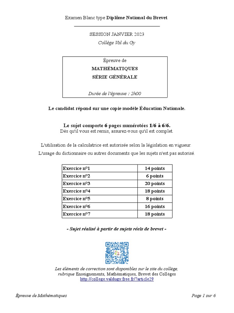 BrevetBlancMathCollegeValdugyJanvier2023 Copie PDF