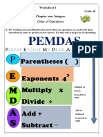 PEMDAS Worksheet