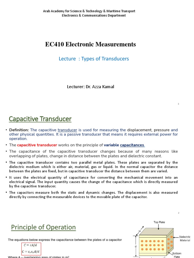 Capacitive Transducer Overview | PDF | Capacitor | Capacitance