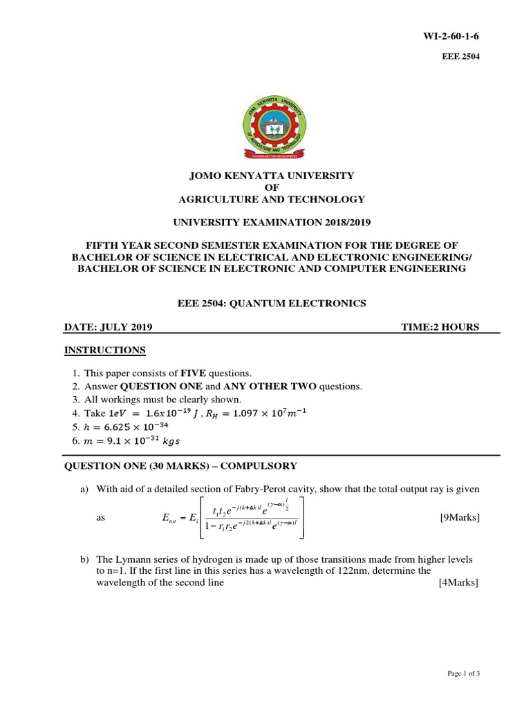 2019 Quantum Electronics Paper | PDF