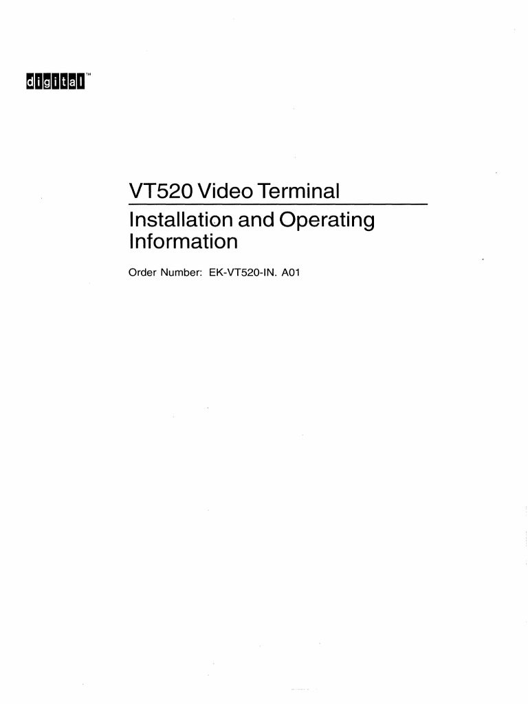 VT520 Terminal Installation Guide | PDF | Computer Keyboard | Computer ...