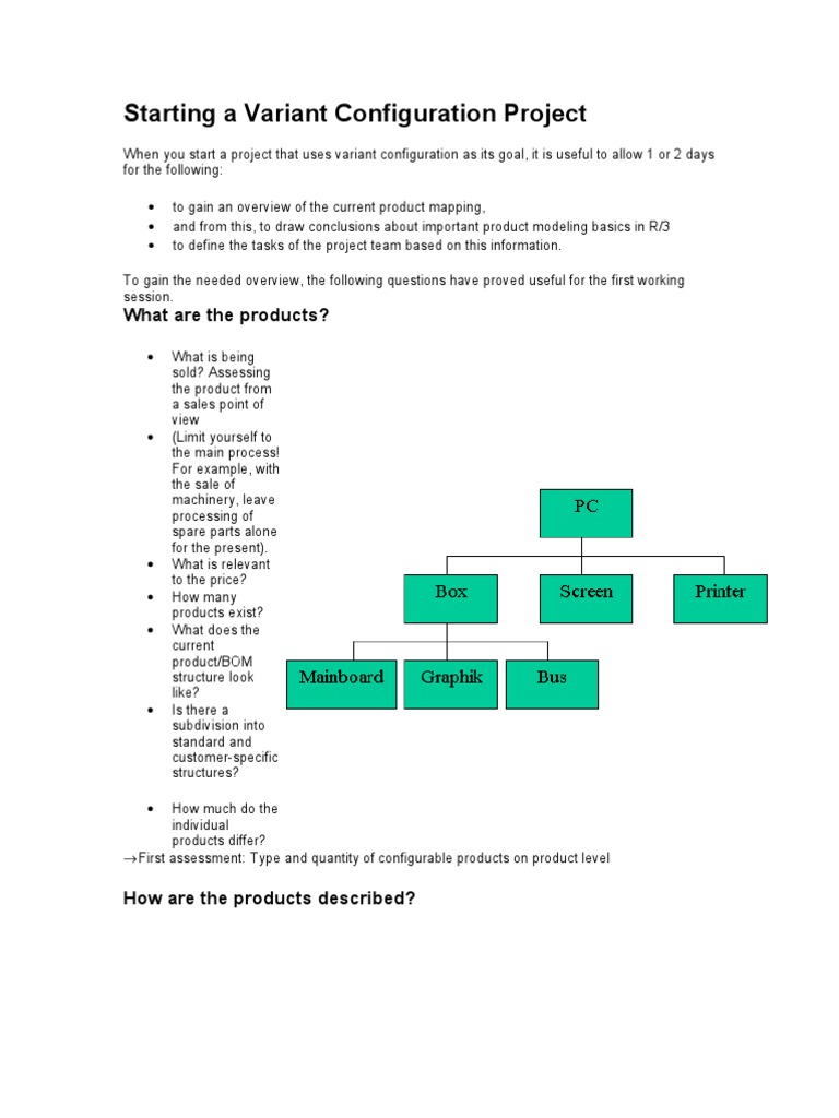 Starting A Variant Configuration Project | PDF | Business Process ...