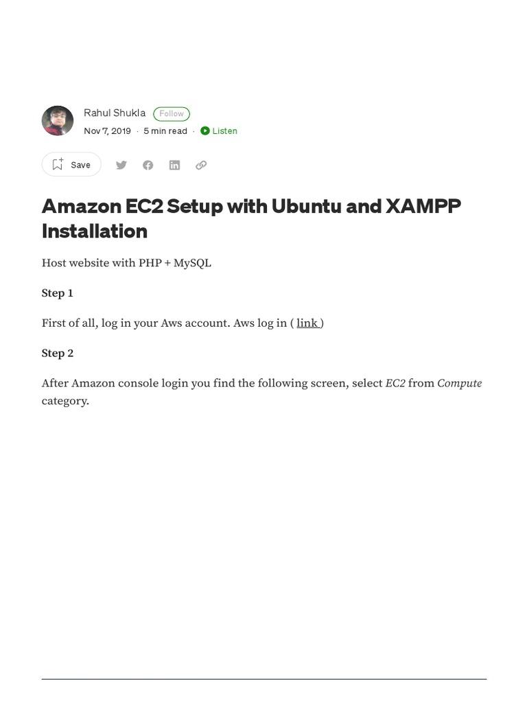 Amazon EC2 Setup With Ubuntu and XAMPP Installation by Rahul Shukla