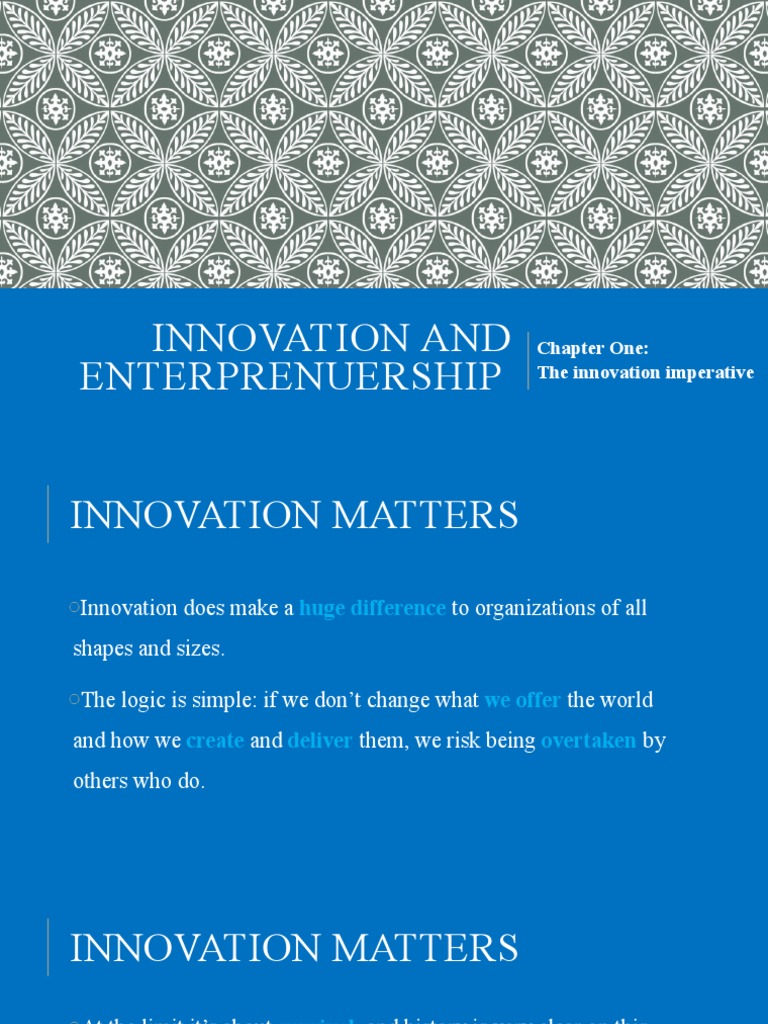 Innovation All Chapter | PDF | Innovation | Entrepreneurship