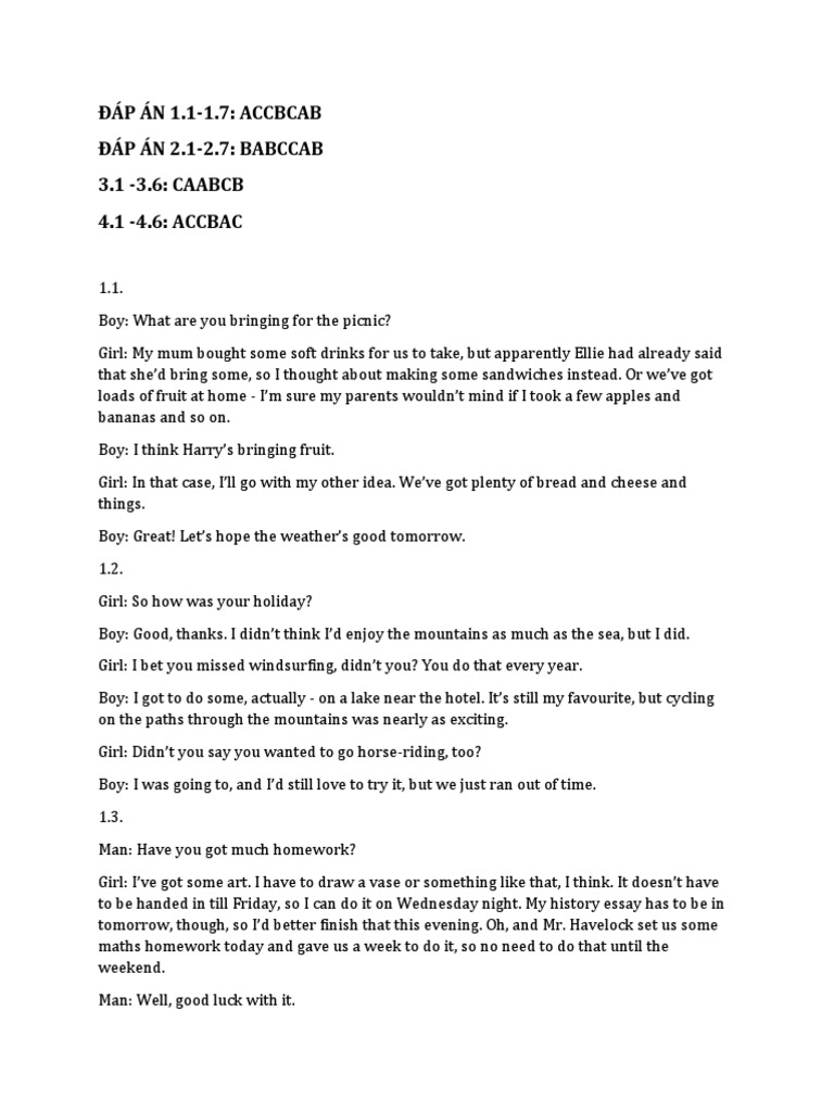 Listening Practice Dictation Answers | PDF