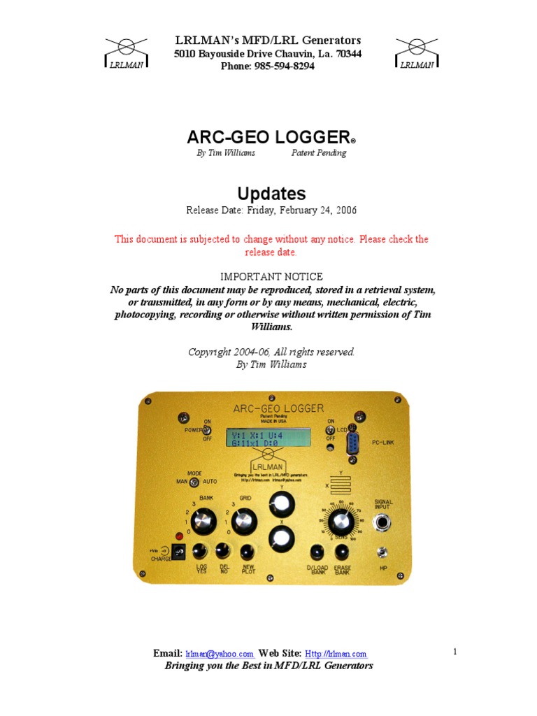 Arc-Geo Logger Updates | PDF
