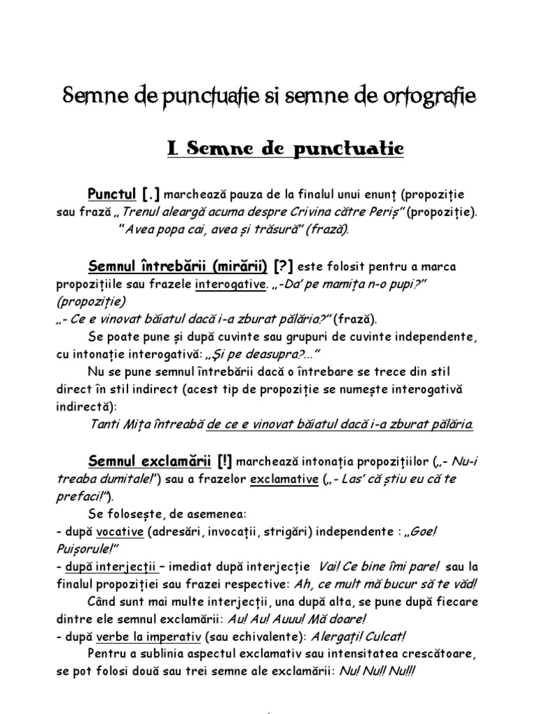 Semne de Punctuatie Si Ortografie v2 | PDF