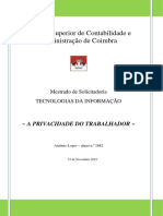 Análise Artigo - A PRIVACIDADE DO TRABALHADOR