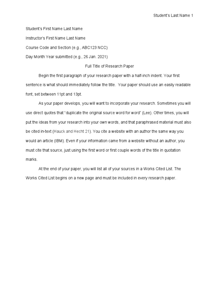 Research Paper Formatting Guide | PDF | Social Science | Language Arts ...