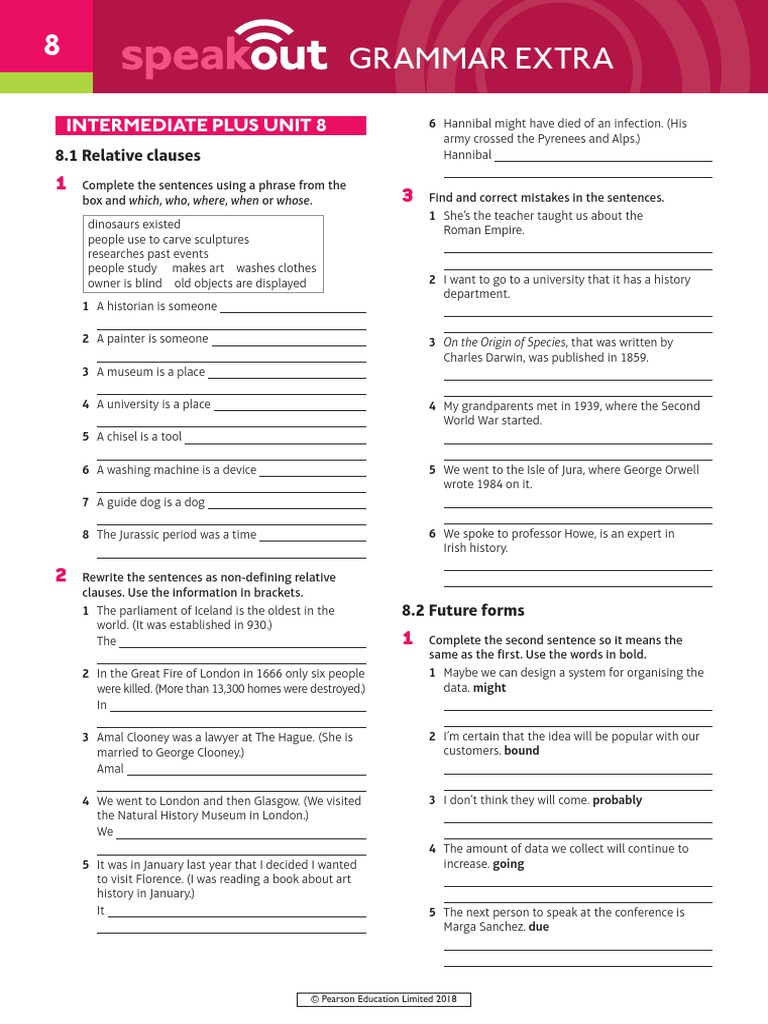 Speakout Grammar Extra Intermediate Plus Unit 8 | PDF