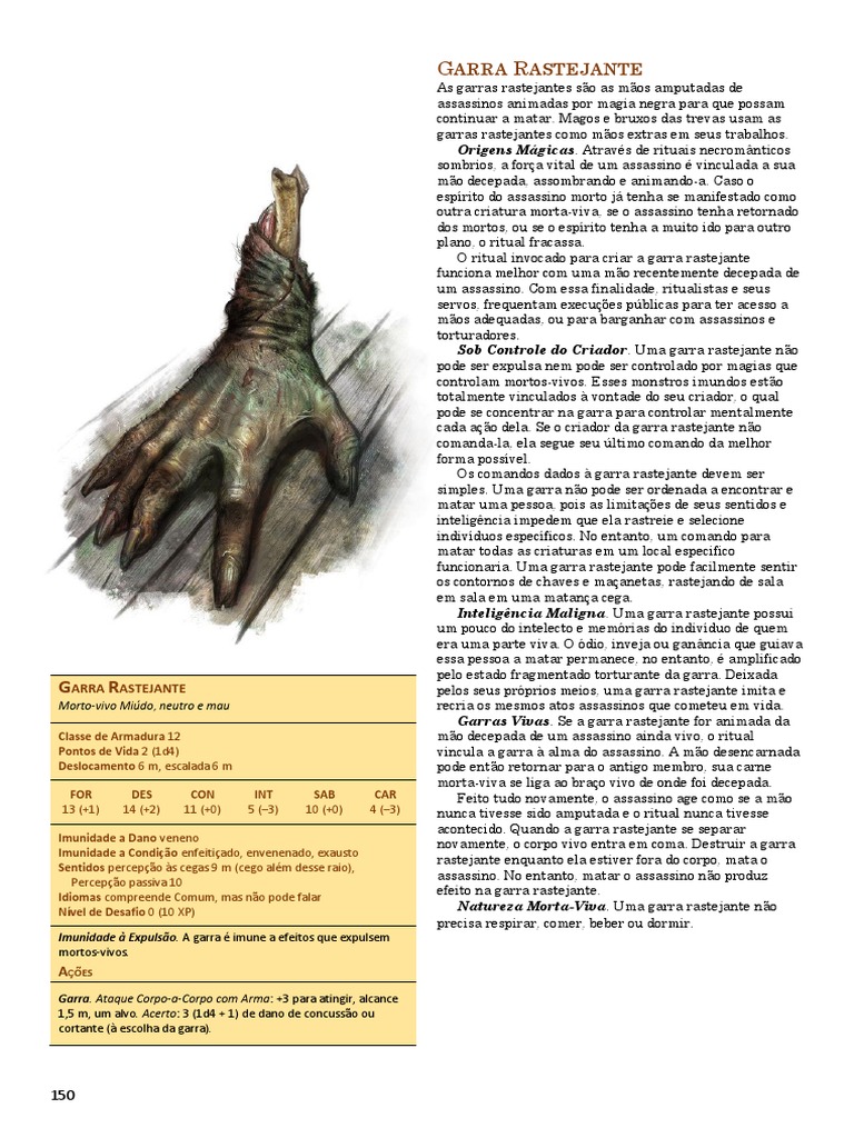 Ficha Garra Rastejante PDF Morto vivo