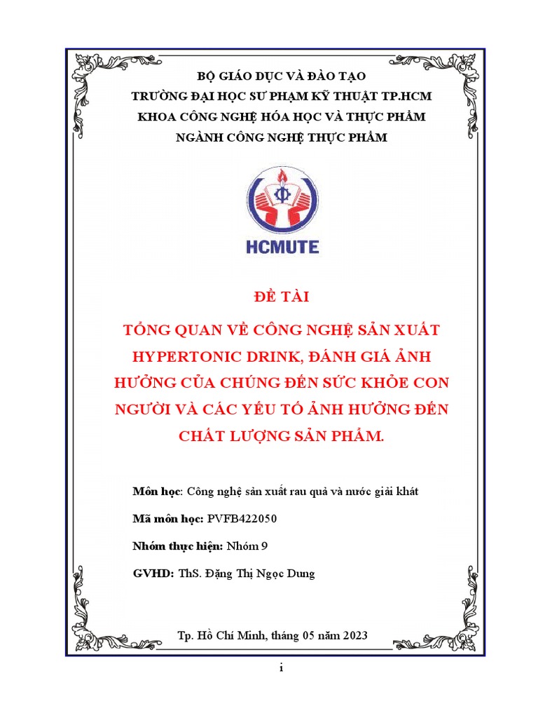 Nhom 9 Hypertonic Drink PDF