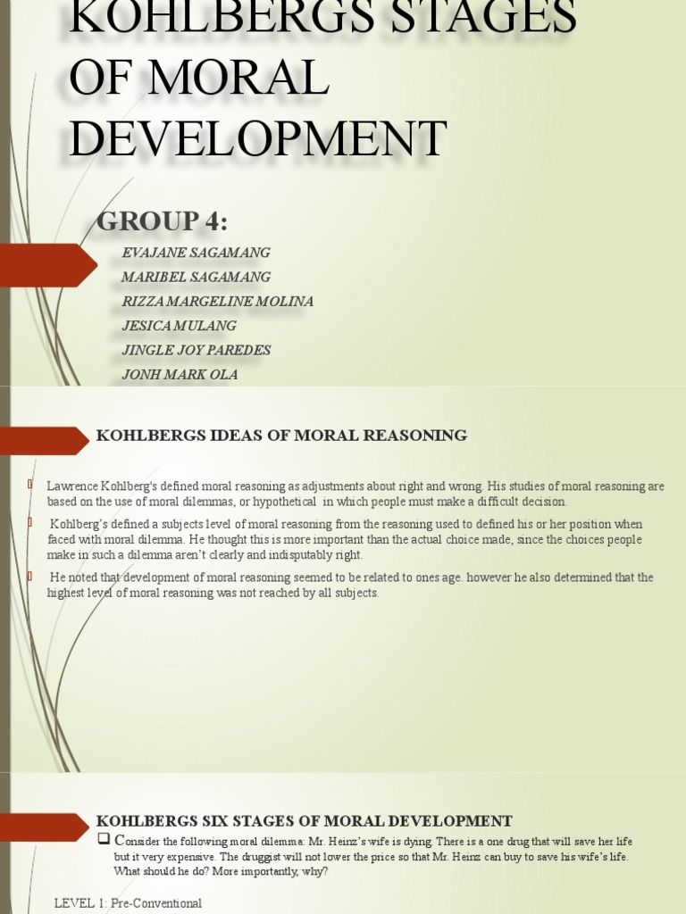 Kohlbergs Stages of Moral Development PDF Kohlbergs Stages of Moral Development PDF