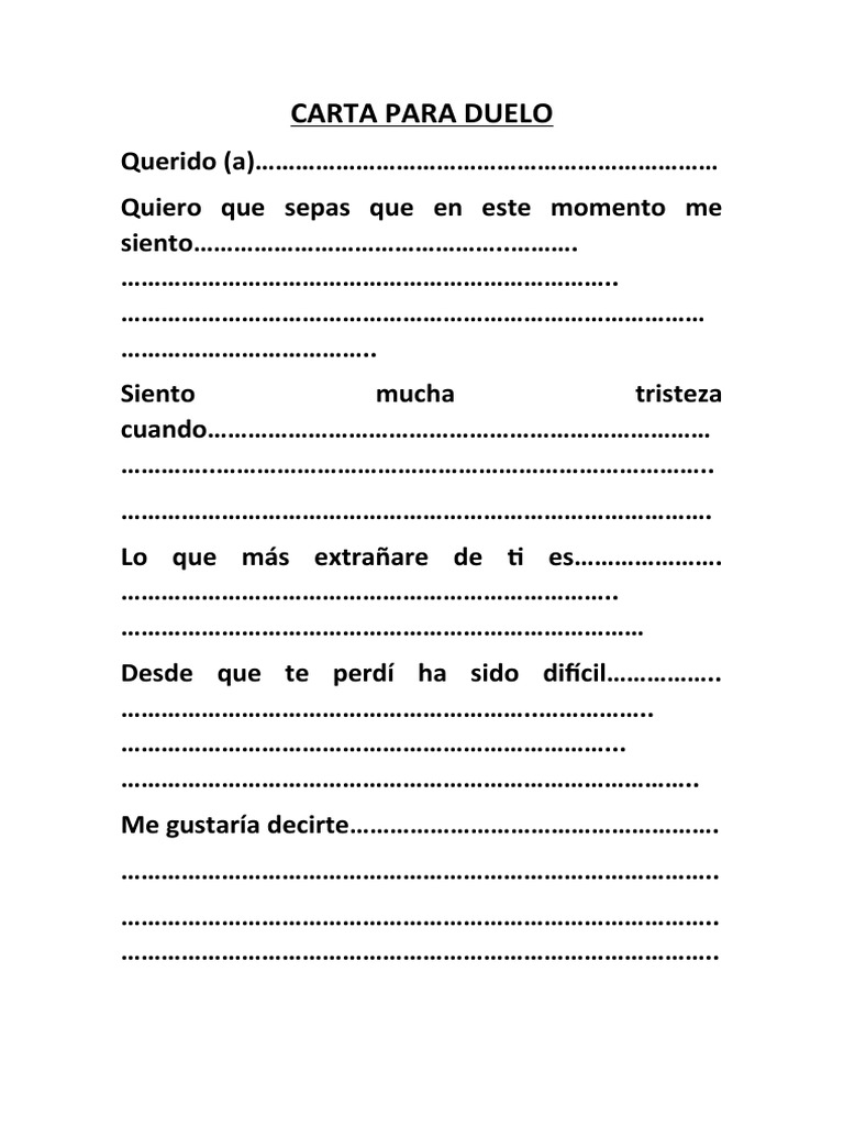 Modelo Carta para Duelo PDF
