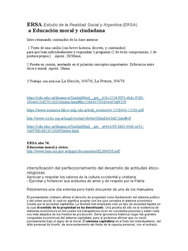 ERSA Estudio de La Realidad Social y Argentina | PDF