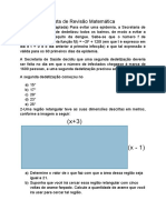 Lista de Revisão Matemática - 1MA