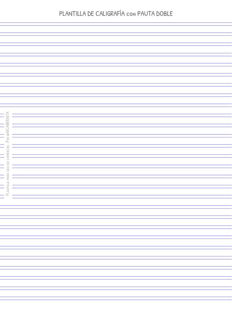 Plantilla de Caligrafía Con Pauta Doble Por Nica Bernita | PDF