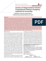 Behavioural Dimensions of College Students' Intention To Implement Computational Thinking in Designing Spreadsheets For Accounting