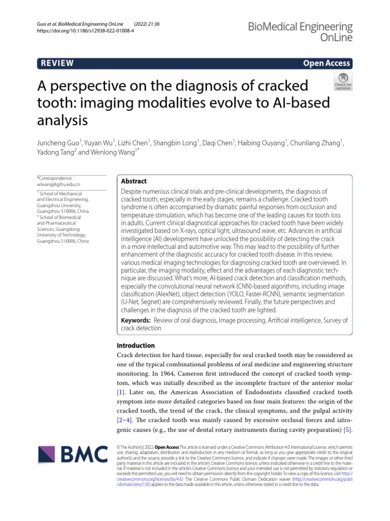 A Perspective On The Diagnosis of Cracked Tooth | PDF | Medical Imaging
