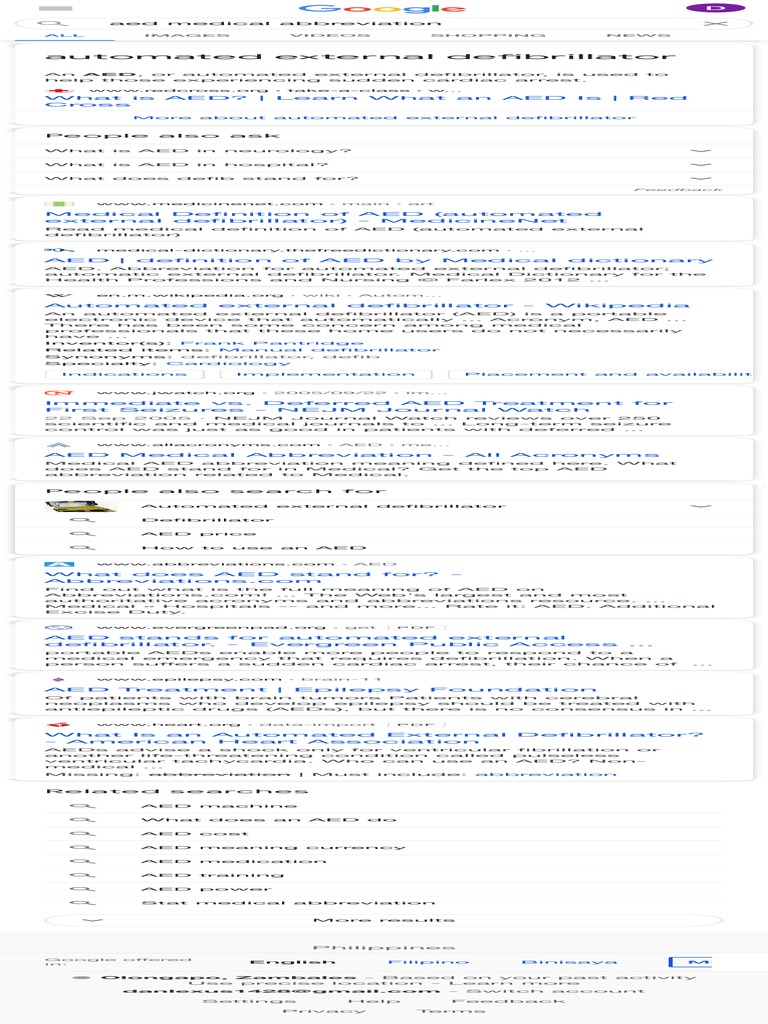 Aed Medical Abbreviation Google Search PDF Cardiology Clinical