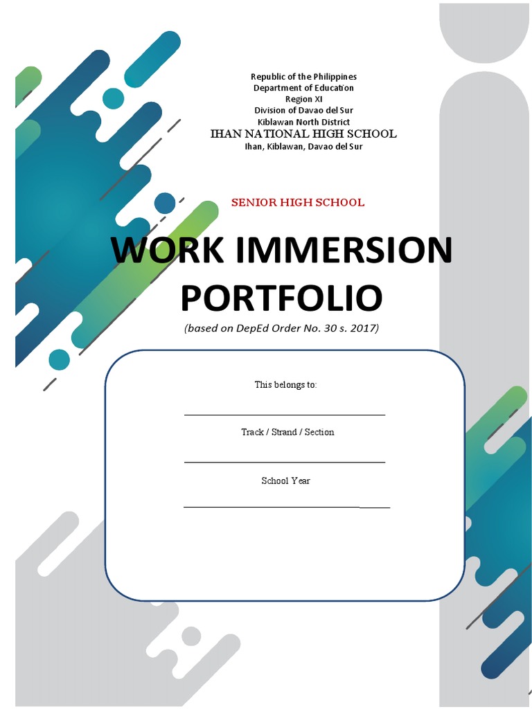 Senior High School Work Immersion Portfolio | PDF | Career & Growth