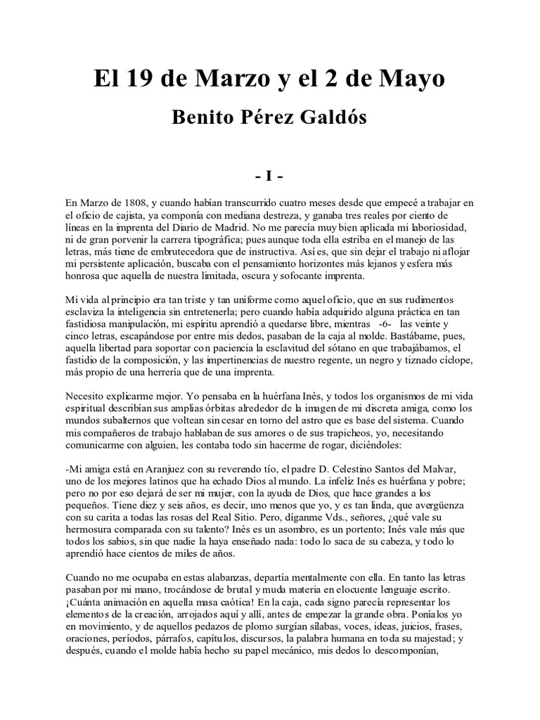 Perez Galdos, Benito - El 19 de Marzo y El 2 de Mayo | PDF