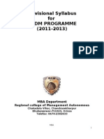 PGDM Syllabus for 2011-2013